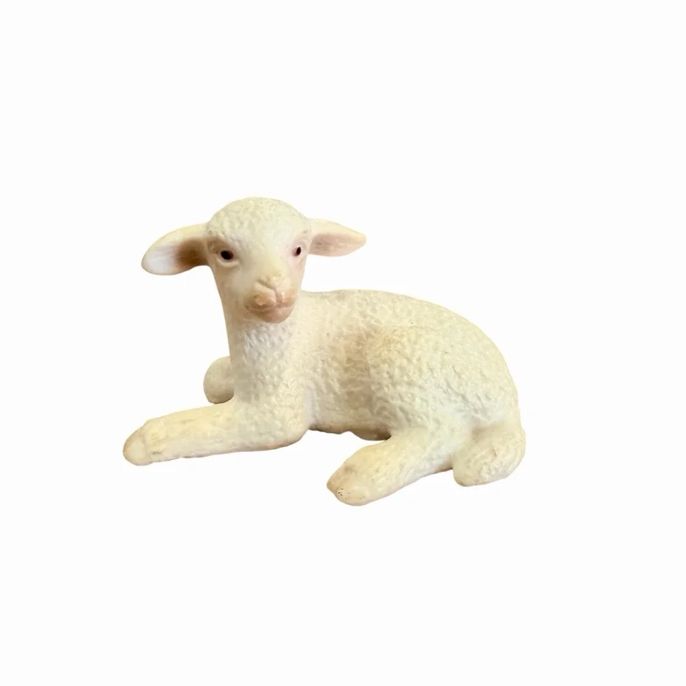 Schleich Lamb Lot 13285 Standing 2003 & 13284 Lying 2004 Retired Farm Life